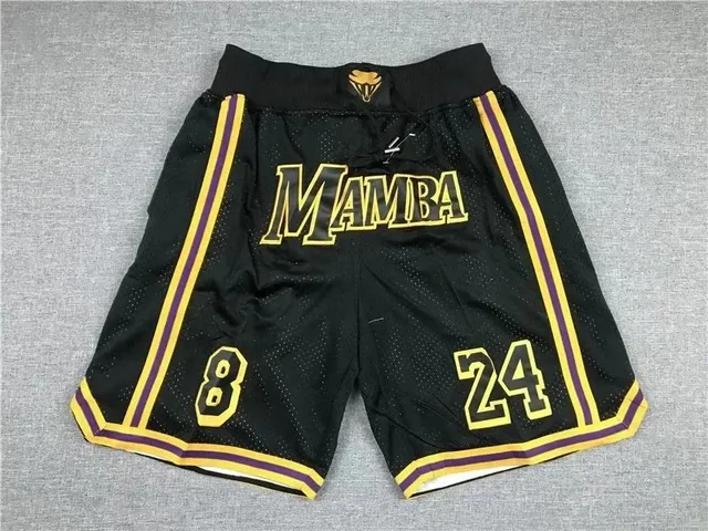 Kobe Mamba Mesh Shorts Black Yellow Purple
