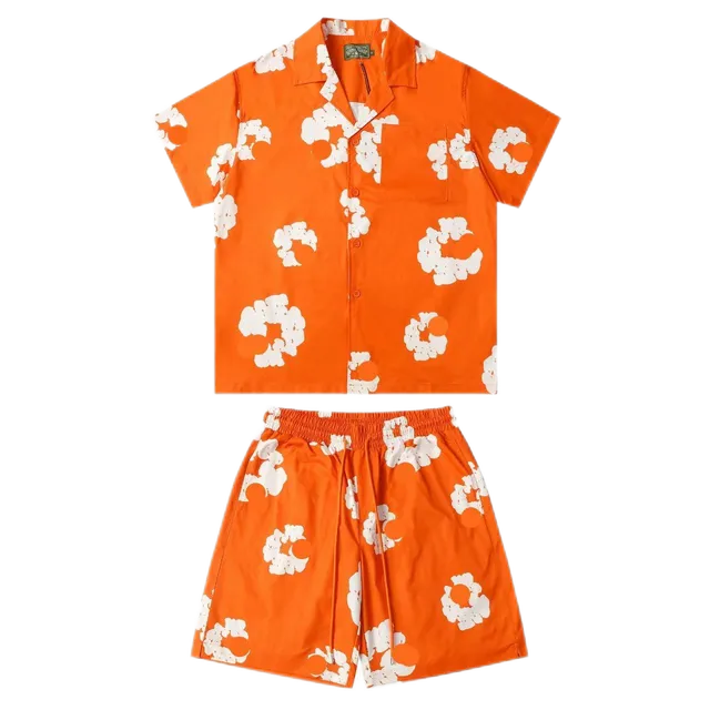Denim Tears Short-Sleeve Shirt and Shorts Set Cloud Print