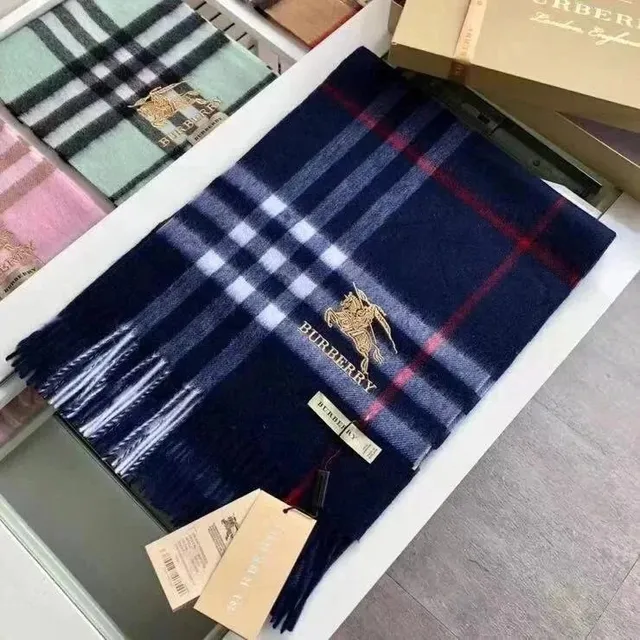 Burberry Classic Check Scarf Navy Icon Stripe