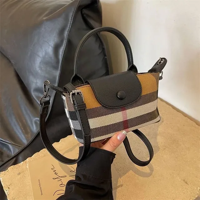 Longchamp Le Pliage Checkered Canvas