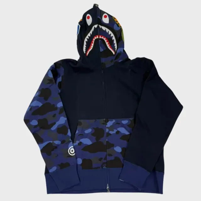 Bh31 - Bp Color Camo Shark Full Zip Hoodie (Fw23) Navy