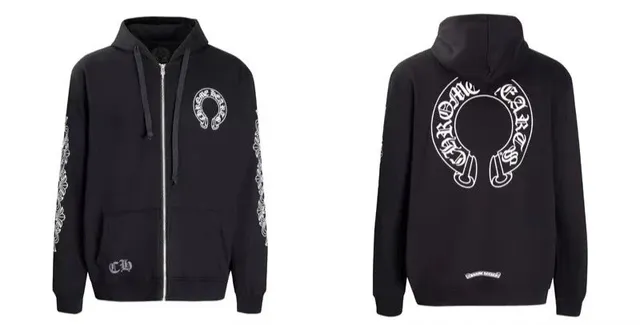 Zip-Up Hoodie Chrome Hearts Logo Print