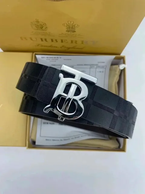 Burberry TB Buckle Belt Check Print