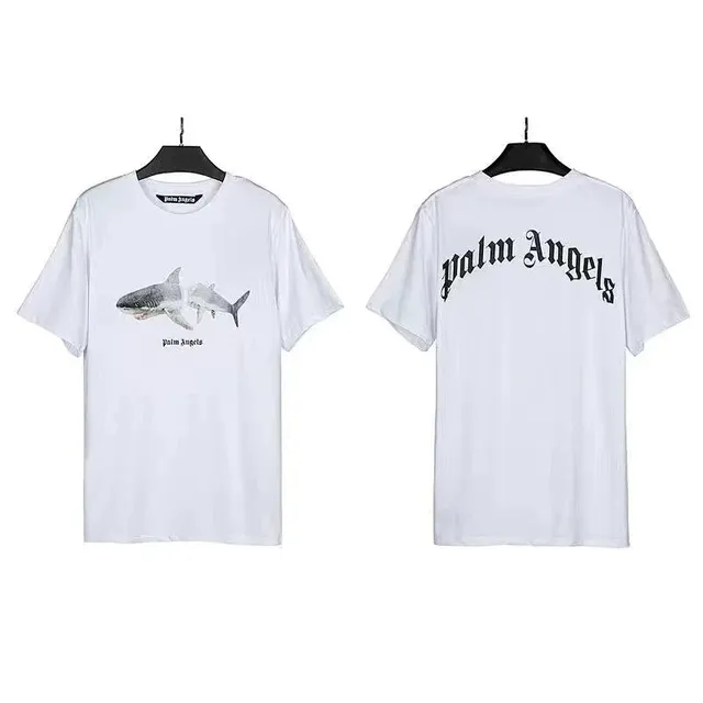 Palm Angels Shark Graphic Tee Shark Print