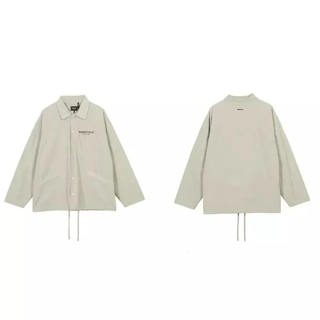 Fear of God Essentials Coach Jacket Essentials Logo Beige
