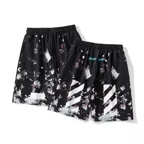 Off-White Printed Shorts Diagonal Stripe & Splatter Print