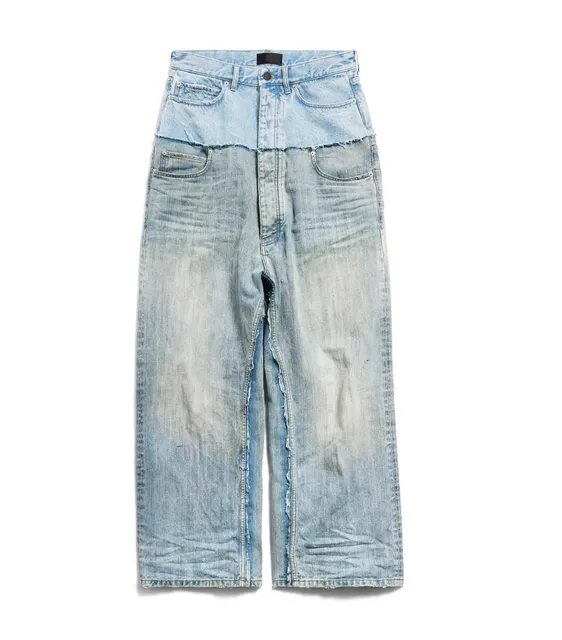 Levi's High-Rise Wide-Leg Jeans Distressed Light Wash