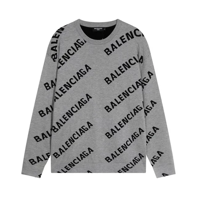 Balenciaga Logo Knit Sweater All-Over Logo