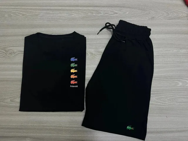 Lacoste T-Shirt and Shorts Set Polaroid Croc Logo