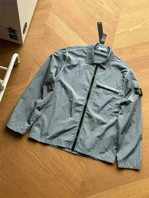 Stone Island Zip-Up Jacket Cotton Ripstop