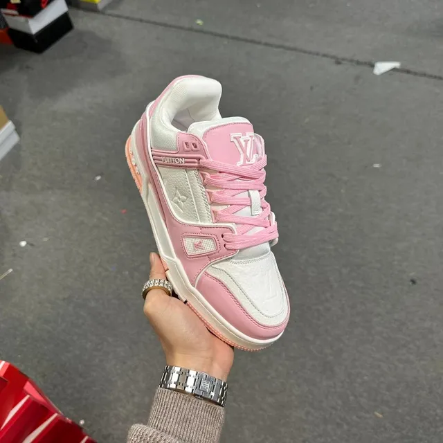 Louis Vuitton LV Trainer Pink and White