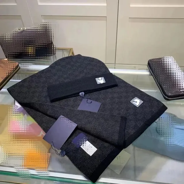 Louis Vuitton Scarf and Beanie Set Monogram Canvas