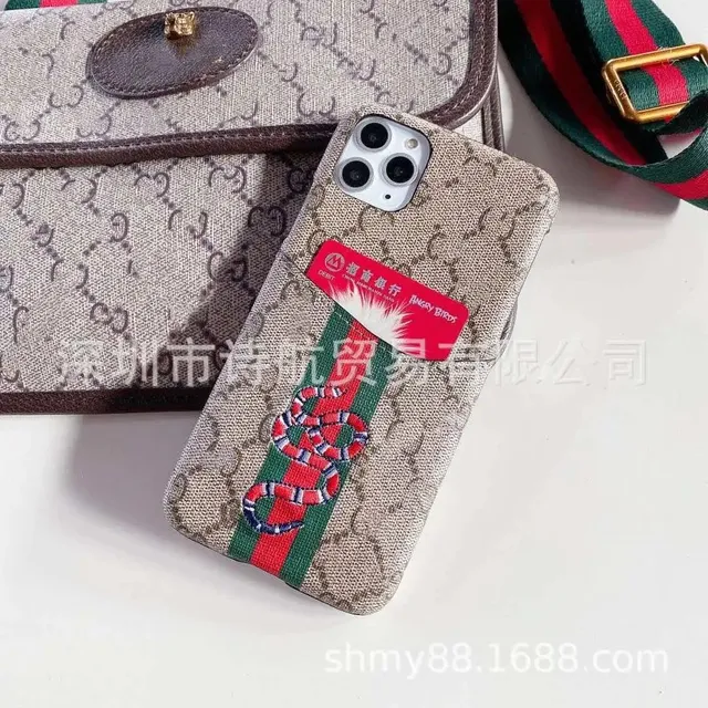 Gucci Phone Case GG Supreme with Web and King Cobra