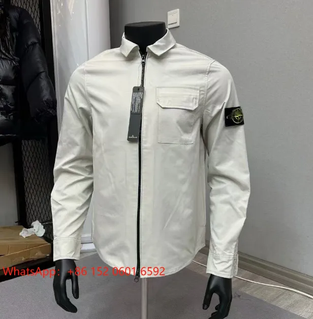 Stone Island Zip-Up Shirt Jacket Light Beige