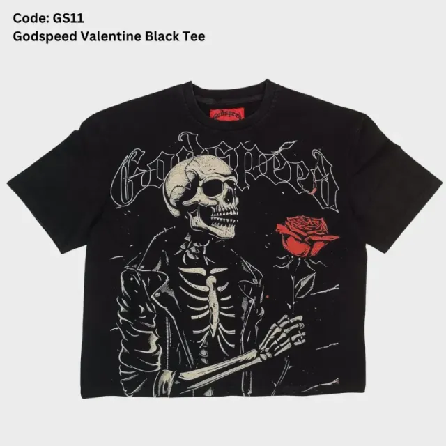 Gst11 Godspeed Valentine's Black Tee