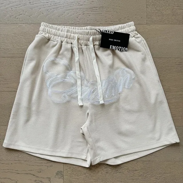 Mixed Emotion Embroidered Shorts Script Logo