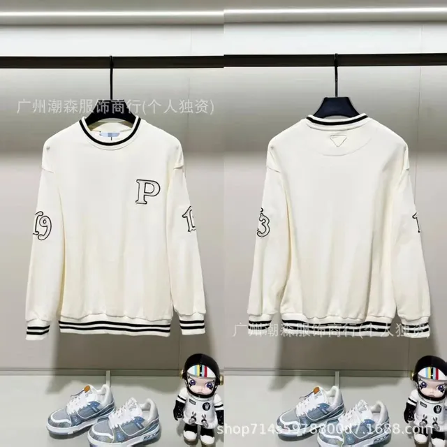 Prada Crewneck Sweatshirt P Logo Embroidery