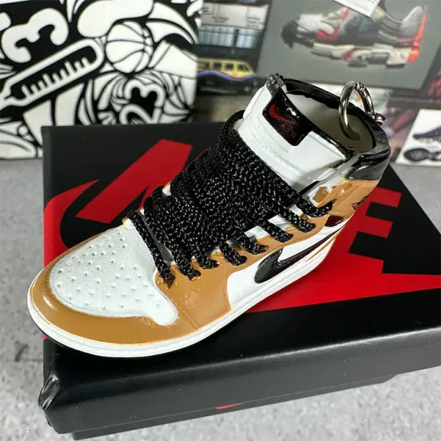 126.gold, white and black hook + box