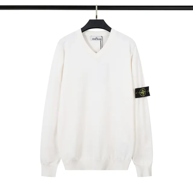 Stone Island V-Neck Sweater Compass Patch