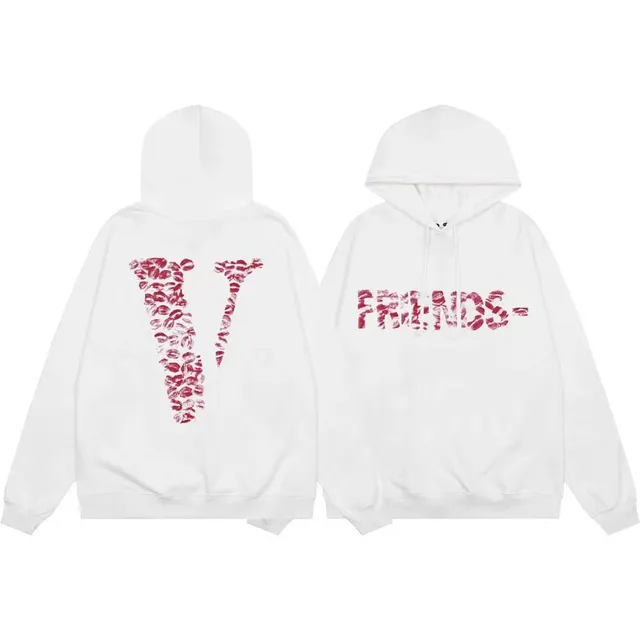 Off-White Zip-Up Hoodie Lip Print V and FRIENDS