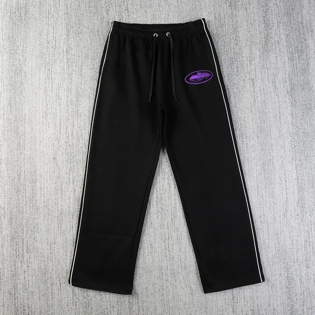 Corteiz Track Pants Purple Logo