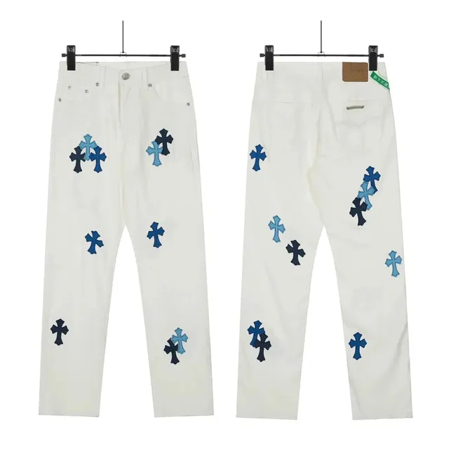 Chrome Hearts Cross Patch Jeans Multi-Cross Embroidered