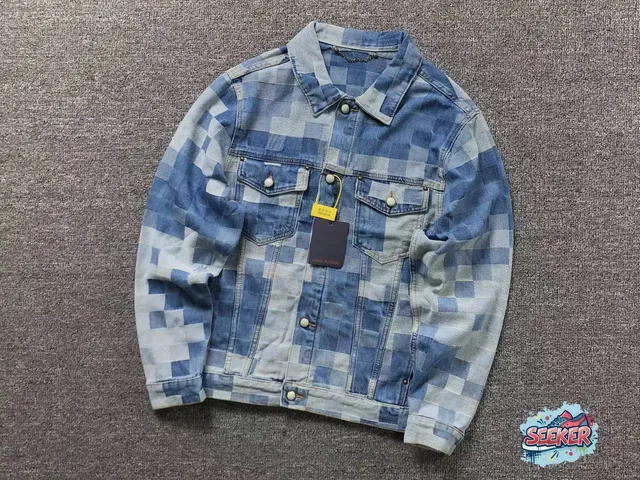 Louis Vuitton Denim Trucker Jacket Checkerboard Patchwork