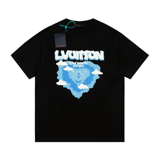Louis Vuitton Graphic T-Shirt Cloud Heart Print