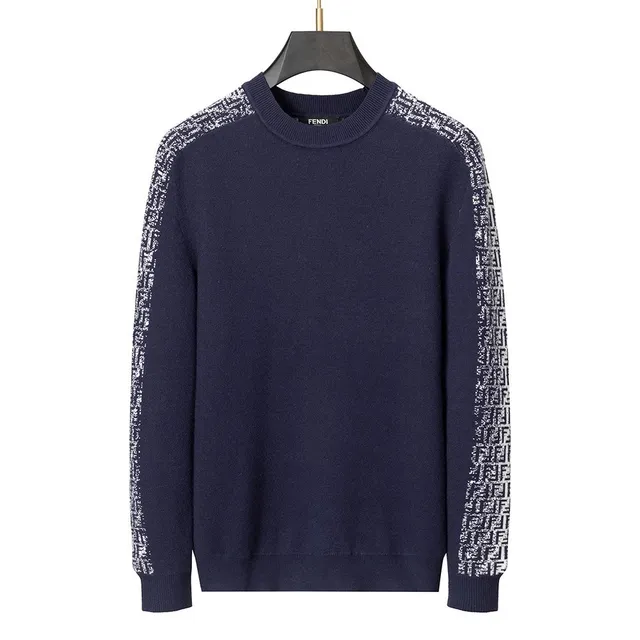 Fendi Knit Sweater FF Logo Intarsia Sleeves