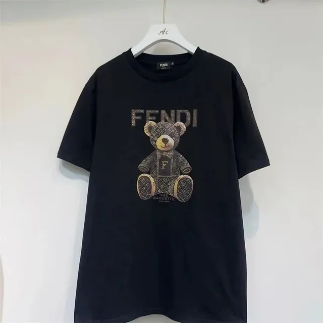 Fendi Teddy Bear Graphic Tee FF Logo Bear Print