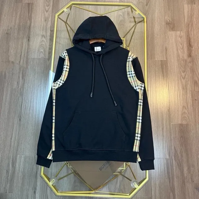 Burberry Hooded Sweatshirt Checkered Panel