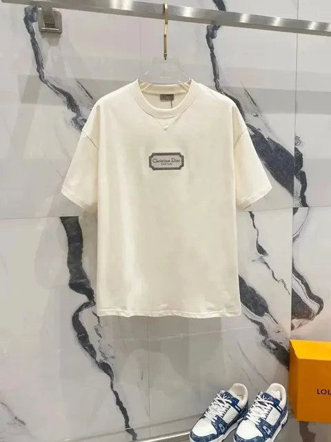 Dior Logo Patch T-Shirt Off-White