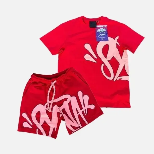 Corteiz Graffiti Logo Set Red with Pink Print