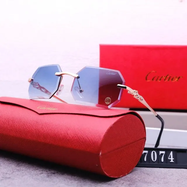 Cartier Juste Un Clou Rimless Sunglasses Gradient Blue Lens