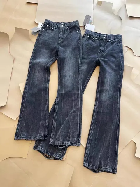 Balenciaga Flared Jeans Distressed Wash