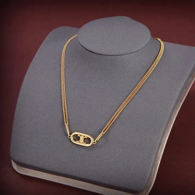 Chanel Chain Necklace CC Logo Pendant