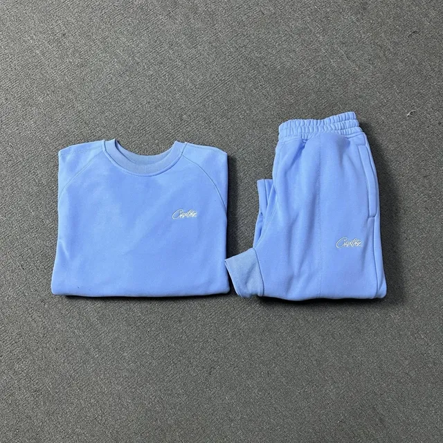 Corteiz Crewneck & Joggers Set Light Blue