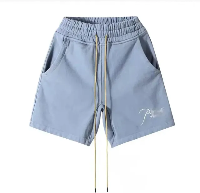 Rhude Track Shorts Light Blue with Script Logo