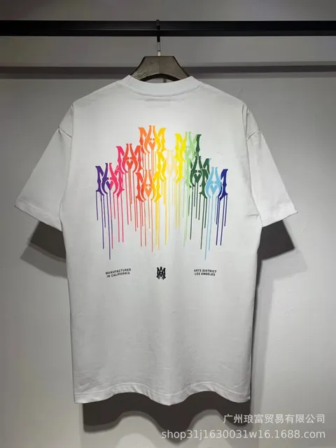 Amiri Graphic Tee Rainbow Drip Logo