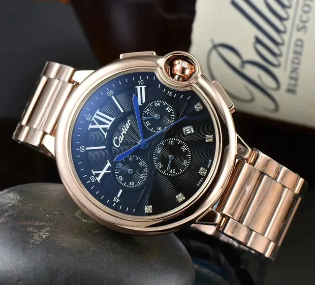 Cartier Santos Chronograph Blue Dial with Diamonds