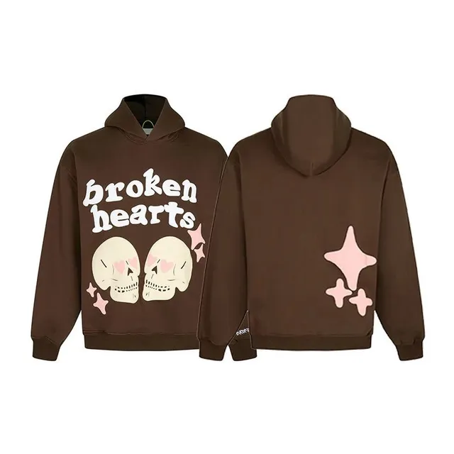 Broken Planet Hoodie Broken Hearts Skull Print