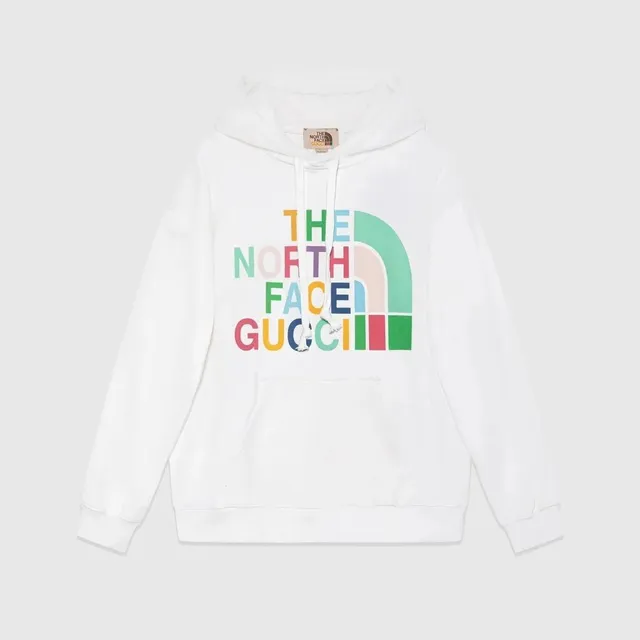 Gucci × The North Face Hooded Sweatshirt Rainbow Logo Print