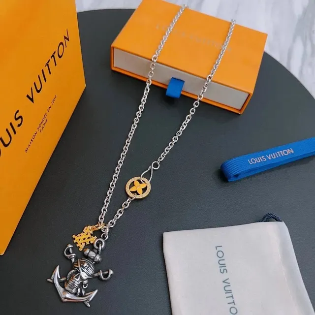 Louis Vuitton Anchor Skull Necklace Multi-Charm