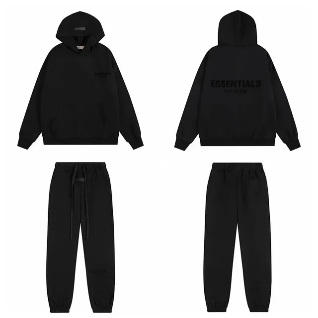 Fear of God Essentials Hoodie and Joggers Set Black