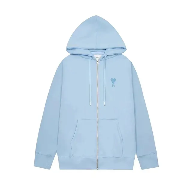 AMI Paris Zip-Up Hoodie Heart Logo
