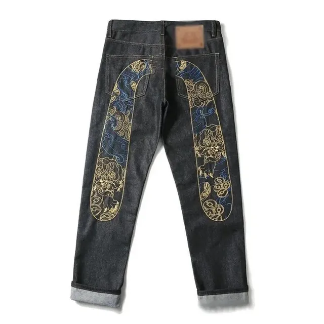Evisu Embroidered Jeans Dragon Motif