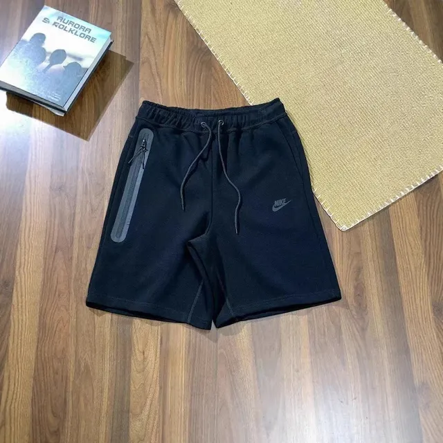 Nike Tech Fleece Shorts Black with Reflective Zip Pocket