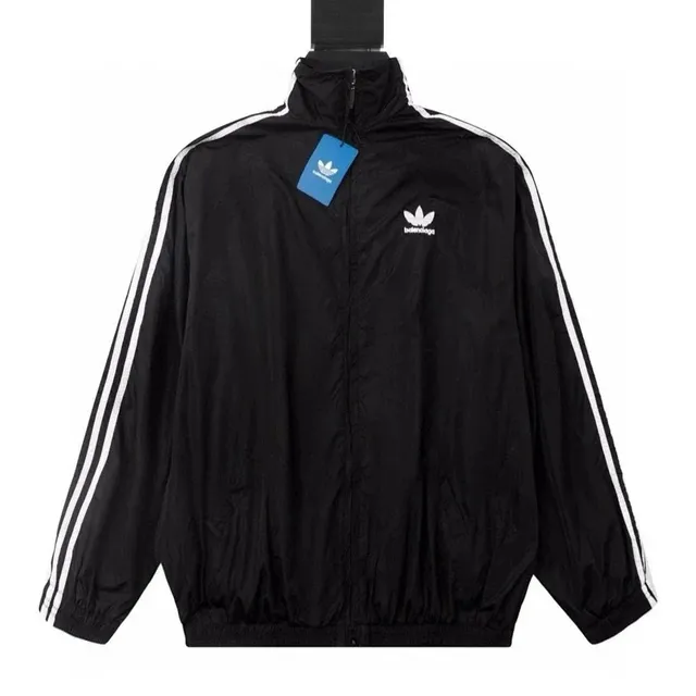 Adidas × Balenciaga Track Jacket Black with White Stripes