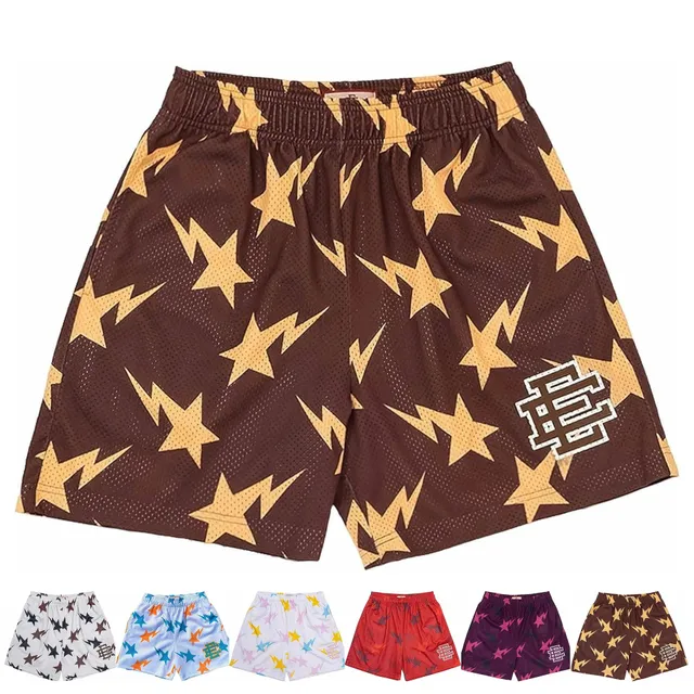 Eric Emanuel Mesh Shorts Star & Lightning Print