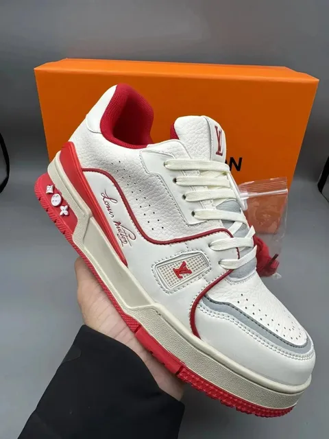 Louis Vuitton LV Trainer White Red